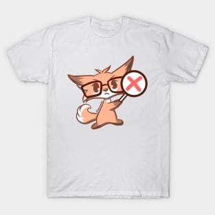 Cute Kawaii Nerd Fox nope x T-Shirt